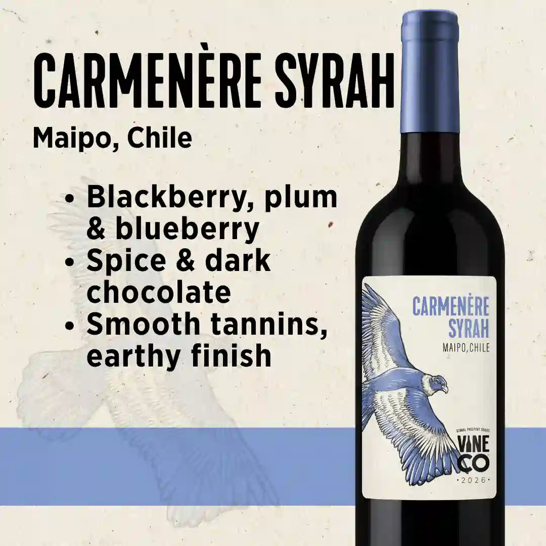 VineCo Global Passport Series - Carmenère Syrah "Tinto Fuego" - Maipo, Chile(February 2026)