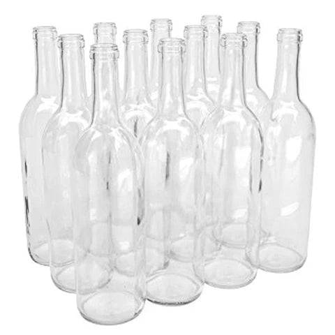 Wine Bottle - 750ml Clear - Bordeaux - Case of 12